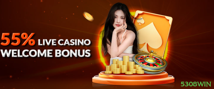 Imagem promocional do cassino online da 5308win mostrando jogos ao vivo